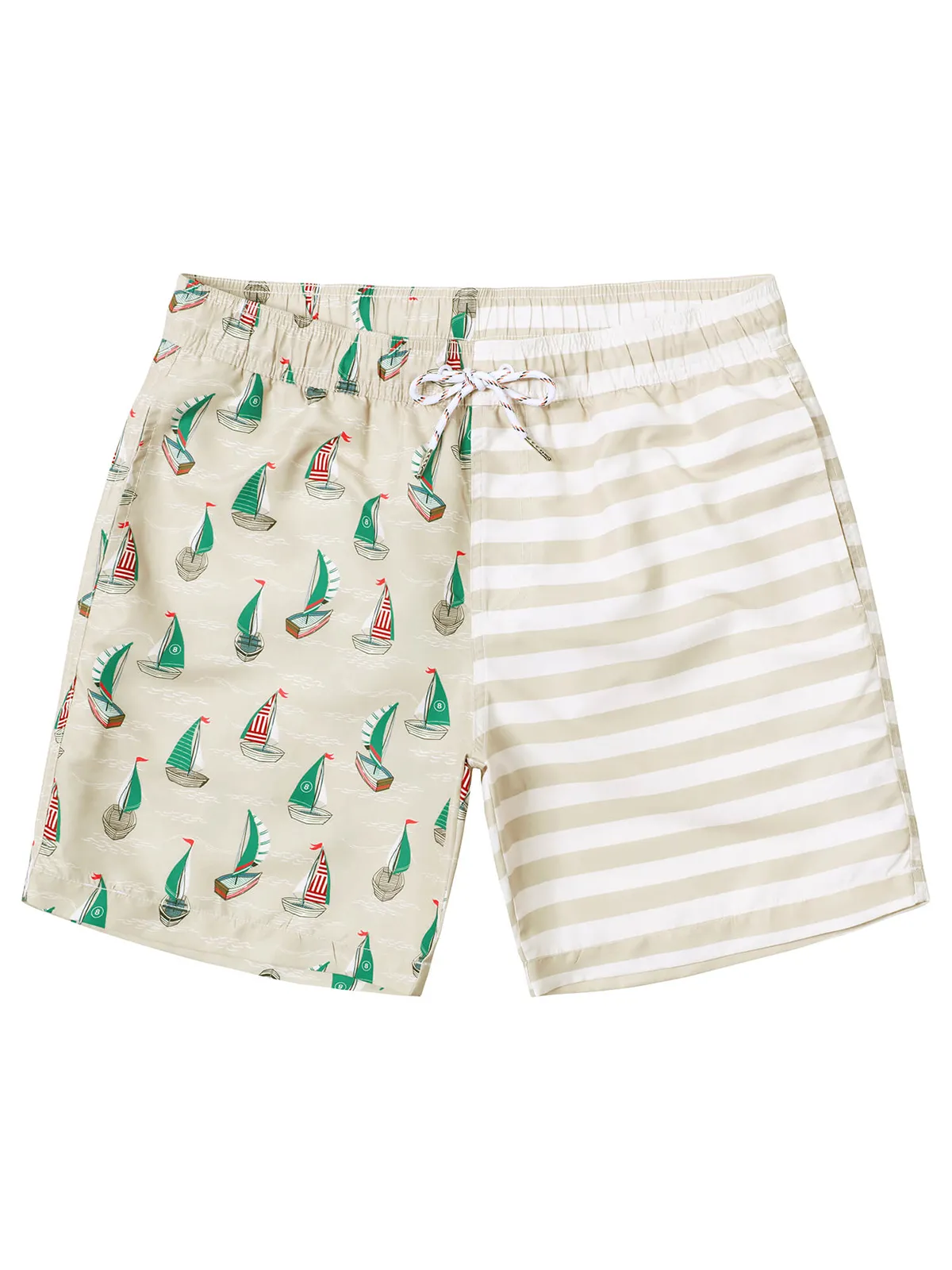Men's Funny Print Striped Summer Quick Dry Swimming Trunks
