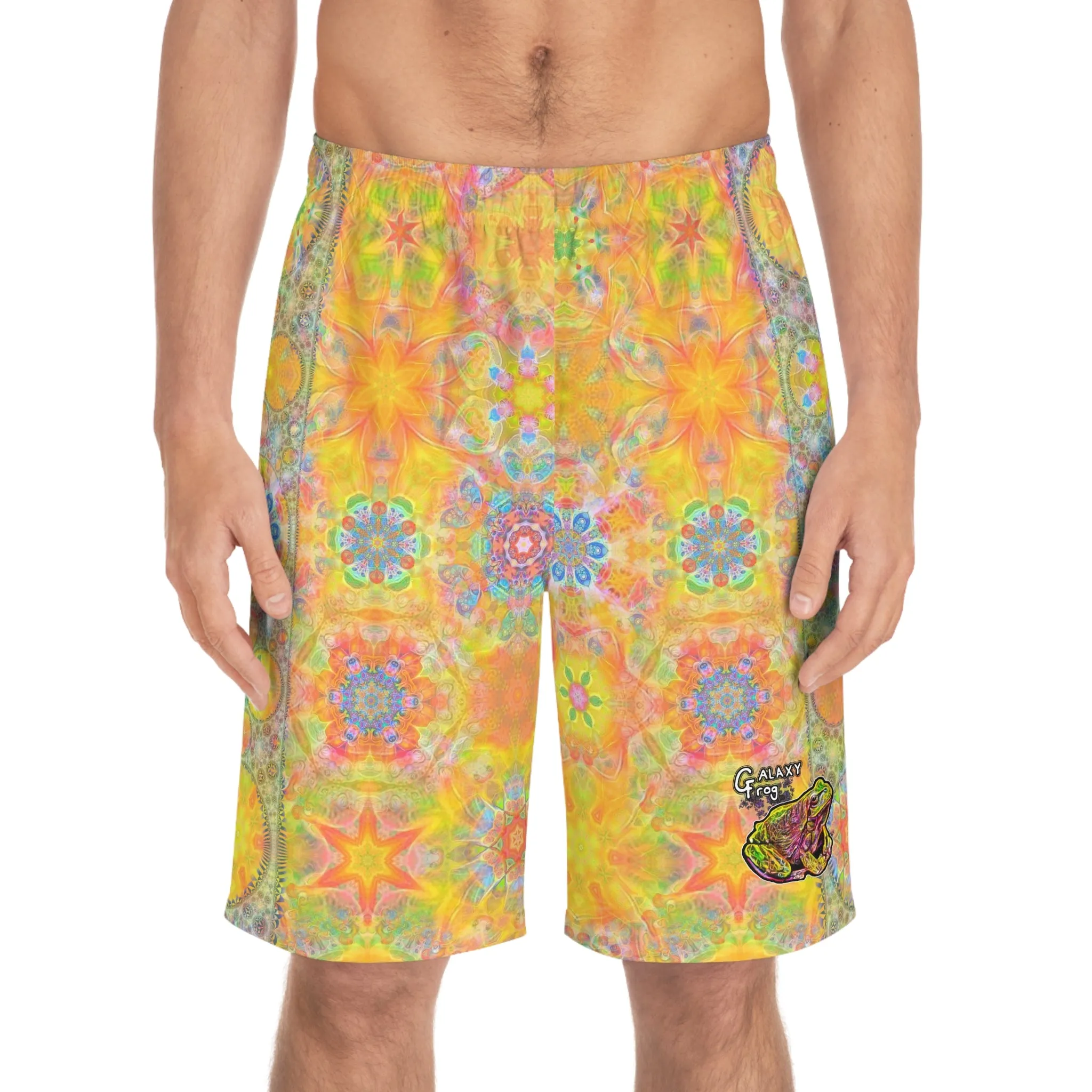 Mens GALAXY FROG FRACTAL CYMAGIC KALEIDOSCAPE SHORTS