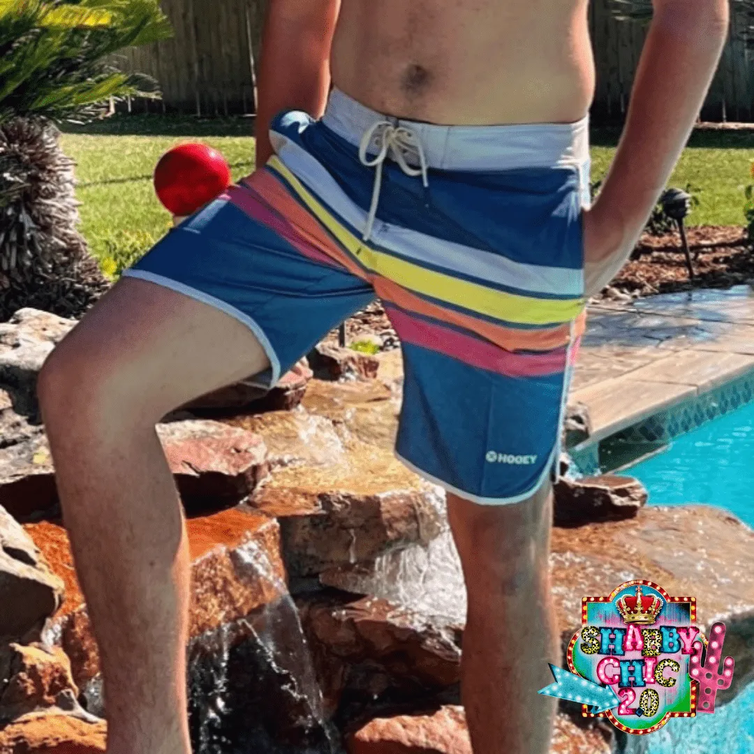 Men's Hooey Shaka Board Short - Multi Color Stripes