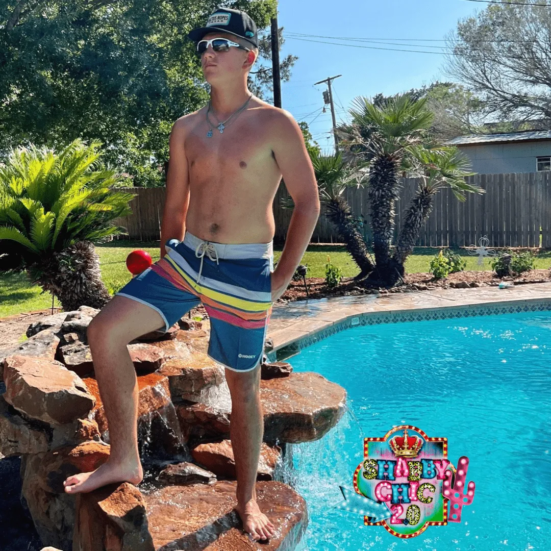 Men's Hooey Shaka Board Short - Multi Color Stripes