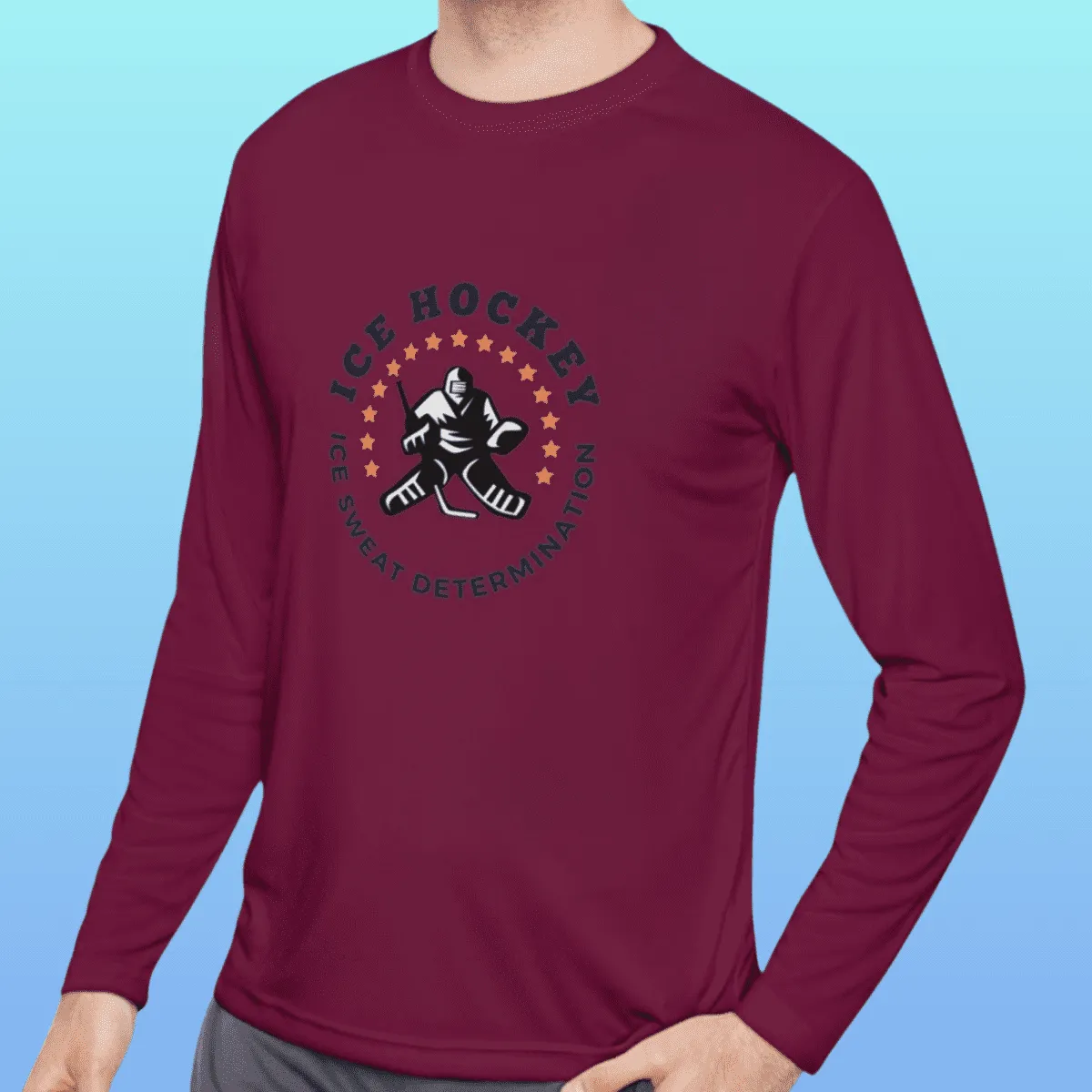 Men's Ice Hockey Long Sleeve Moisture-Wicking Tee