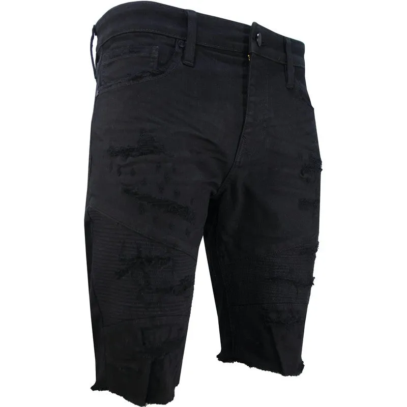 Men's Moto Shredded Twill Shorts