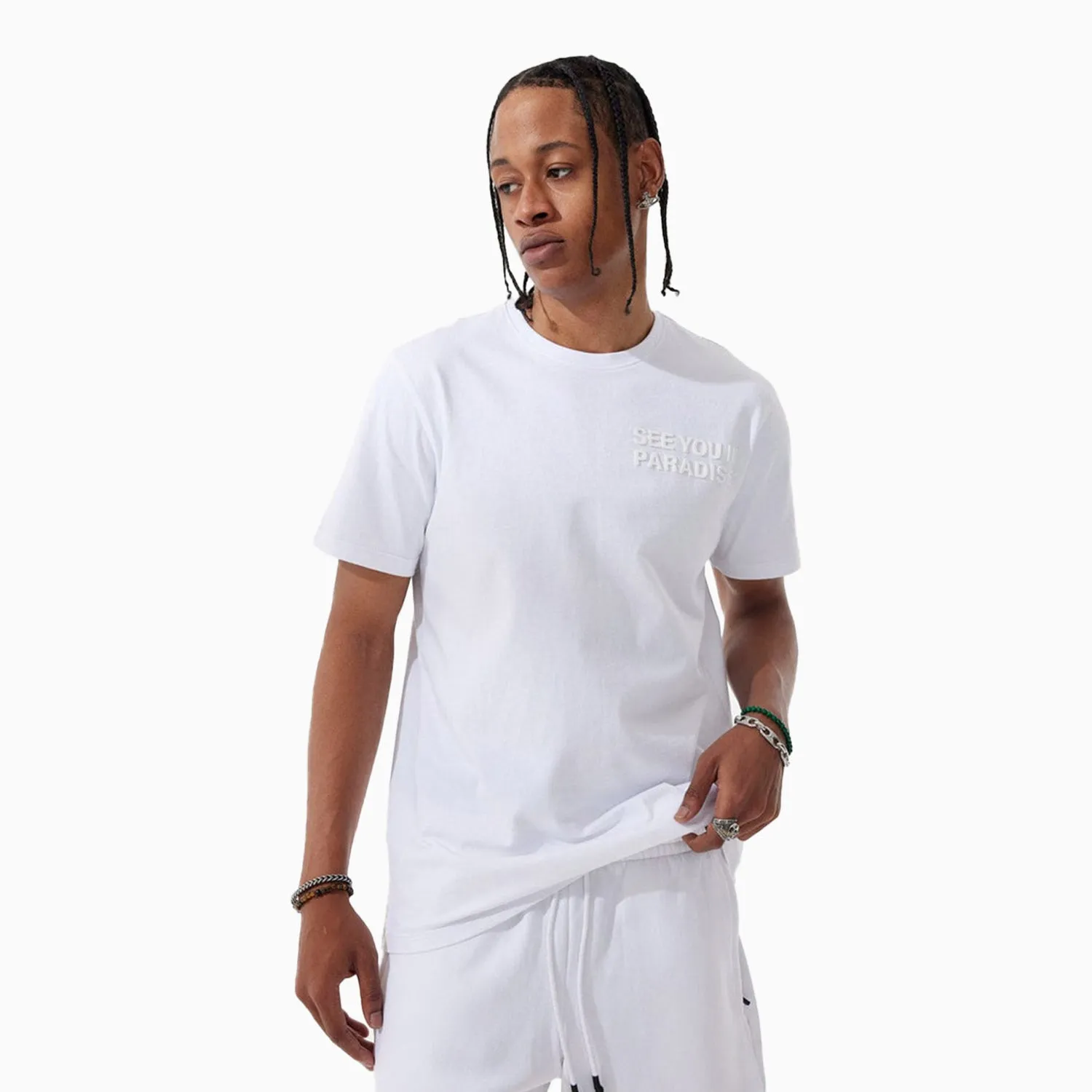 Men's Paradise Tonal T Shirt And Shorts Outfit