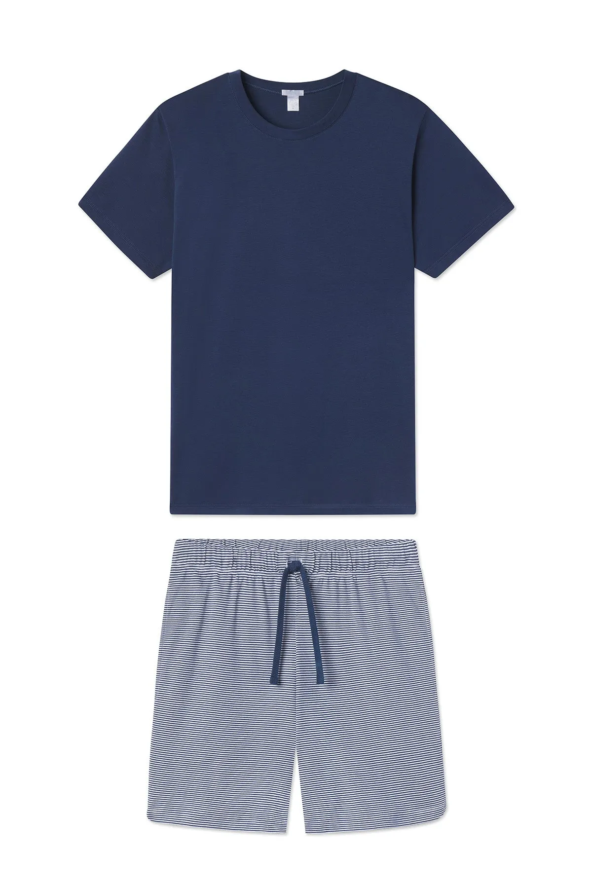 Men's Pima Sleep Shorts Set in True Navy