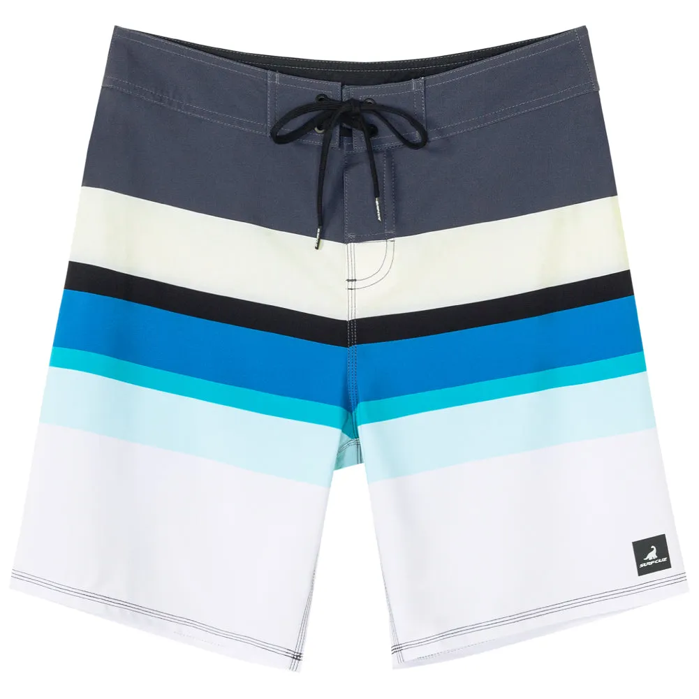 Men's Quick-Dry Stretch Stripes Printed BoardShorts