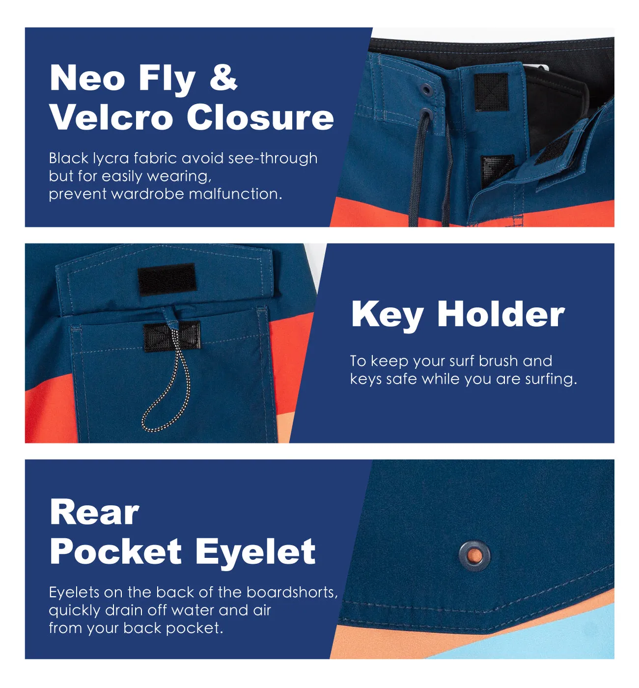 Men's Quick-Dry Stretch Stripes Printed BoardShorts