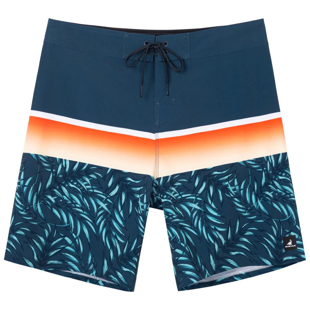 Men's Quick-Dry Stretch Stripes Printed BoardShorts
