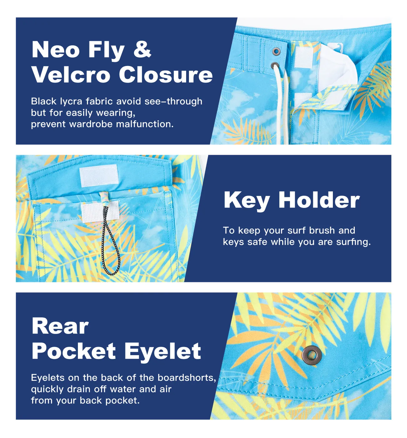 Men's Quick-Dry Stretch Stripes Printed BoardShorts