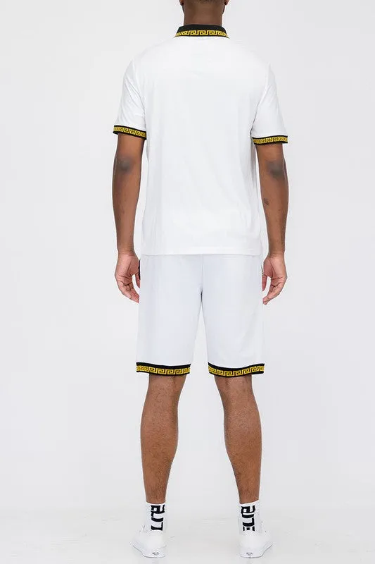 Men's Royal Lion Head Polo Short Set