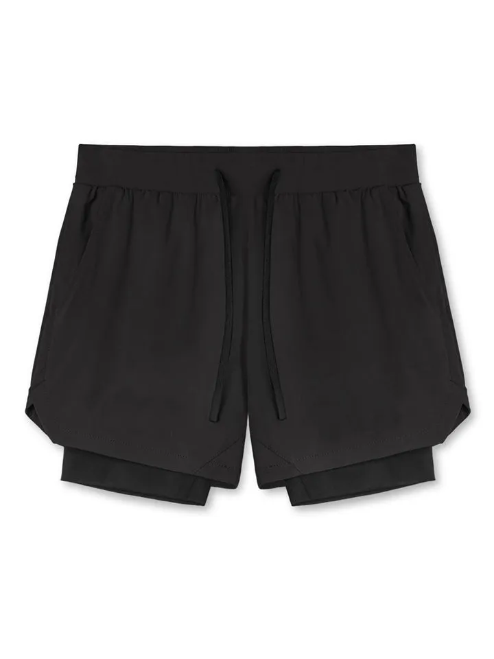 Men's Stretchy Quick Dry Double-Layer Basketball Shorts