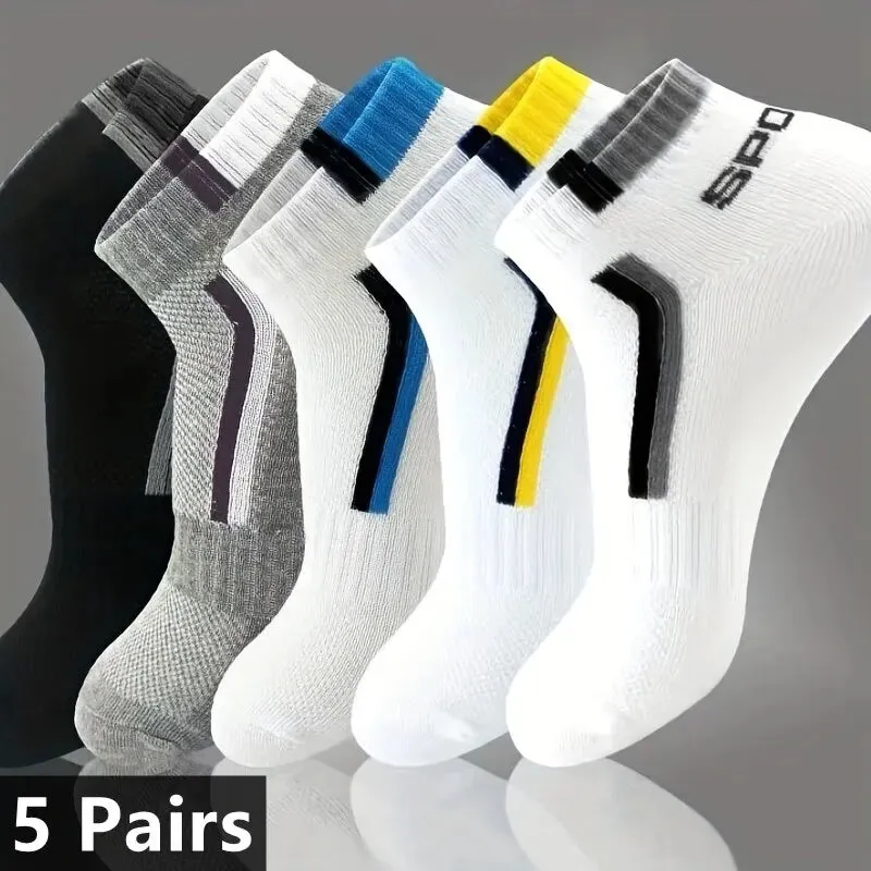 Men's Striped Sports Socks - Breathable & Comfortable