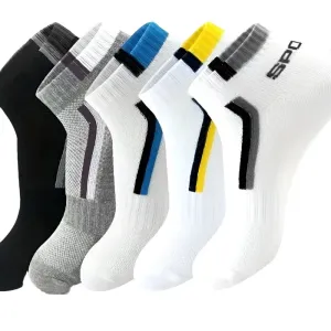 Men's Striped Sports Socks - Breathable & Comfortable