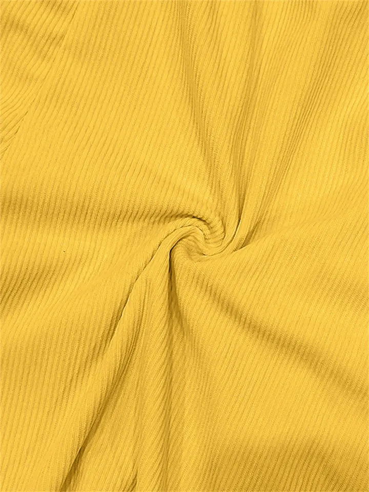 Men's Stylish Drawstring Corduroy Knee Length Shorts