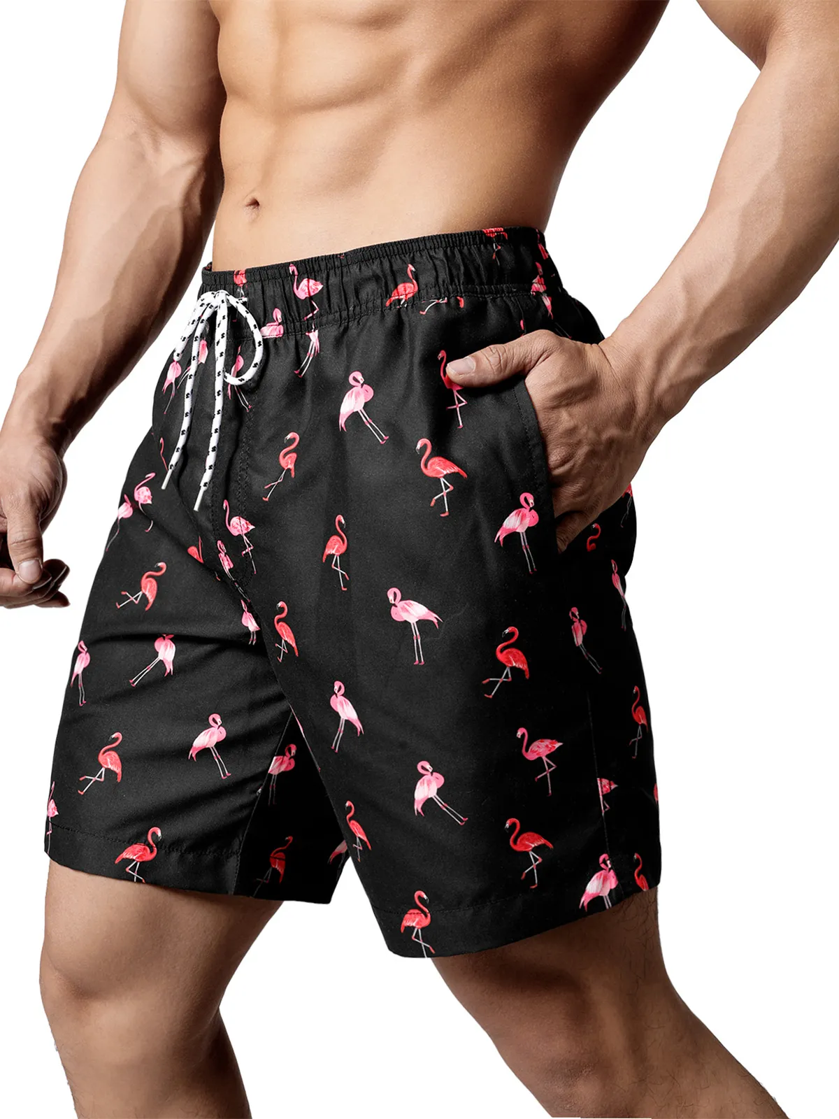 Men's Summer Funny Print Quick Dry Beach Swimming Trunks
