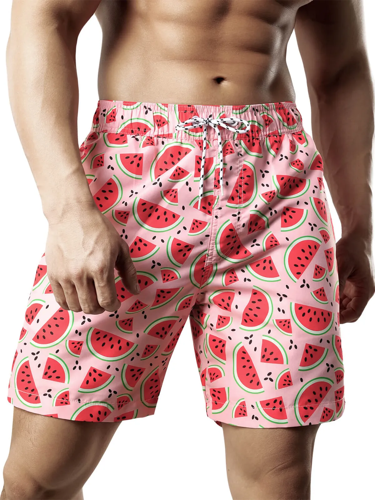 Men's Summer Funny Print Quick Dry Beach Swimming Trunks