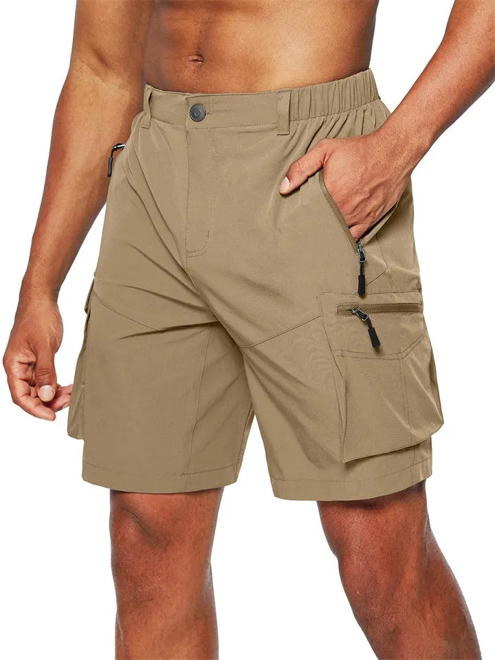 Men's Zipper Pockets Anti Theft Loose Cargo Shorts in Summer