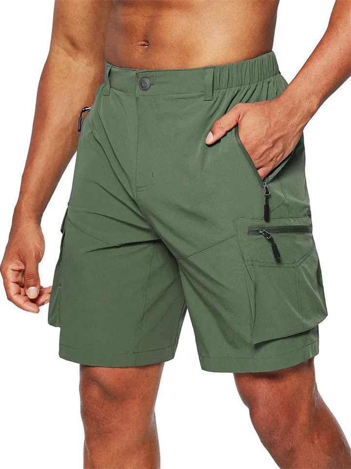 Men's Zipper Pockets Anti Theft Loose Cargo Shorts in Summer