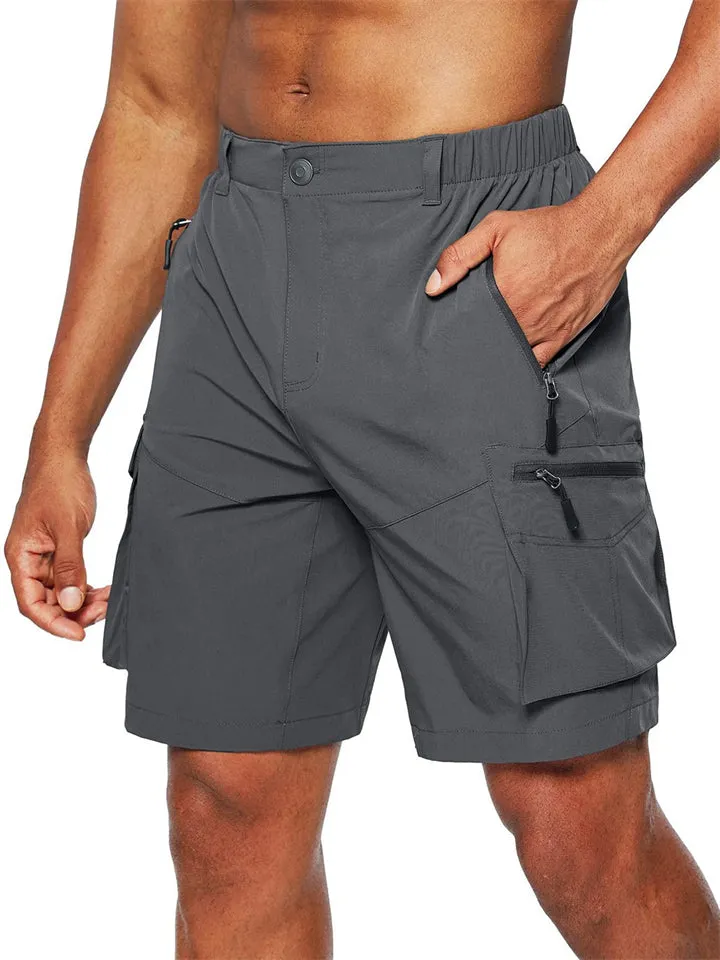Men's Zipper Pockets Anti Theft Loose Cargo Shorts in Summer