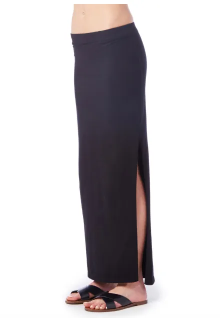 Michael Stars Cotton Lycra Maxi Skirt With High Slit