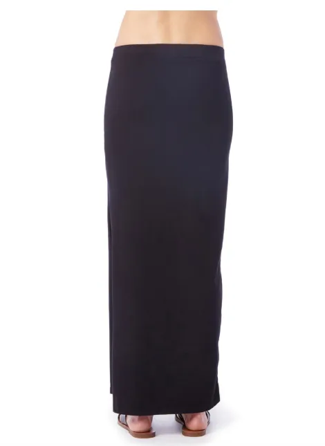 Michael Stars Cotton Lycra Maxi Skirt With High Slit