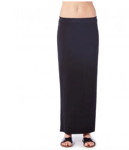 Michael Stars Cotton Lycra Maxi Skirt With High Slit