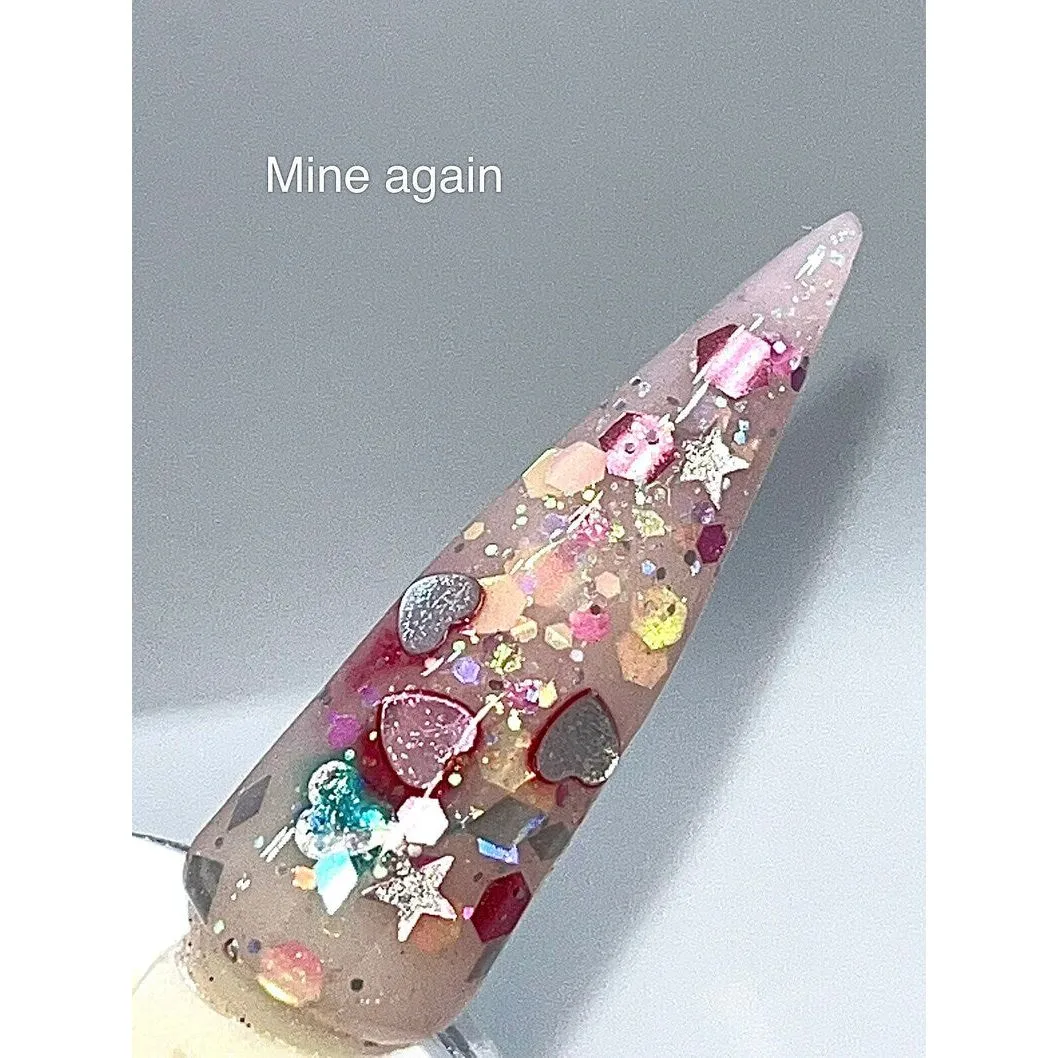 Mine Again Party Glitter acrylic powder, best glitter acrylic powder, glitter acrylic powder for acrylic nails, glitter nail dip, glitter nail dipping powder, acrylic powder