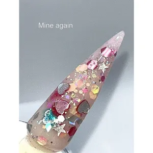 Mine Again Party Glitter acrylic powder, best glitter acrylic powder, glitter acrylic powder for acrylic nails, glitter nail dip, glitter nail dipping powder, acrylic powder