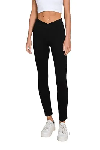 MINT PLUS PINK Womens Yoga Gym Dress Pants - Stretch Workout Crossover V Back Leggings for Women Crossover High Waisted Pants