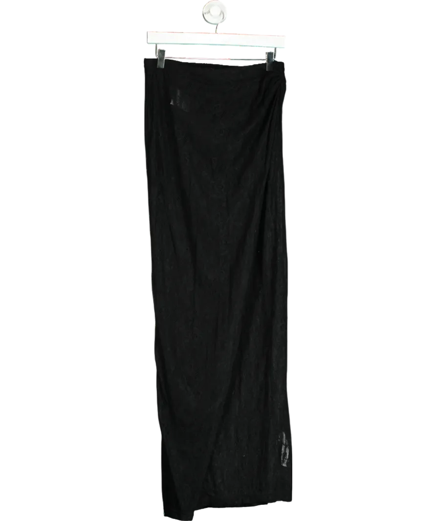 Misspap Black Lace Column Maxi Skirt UK 14