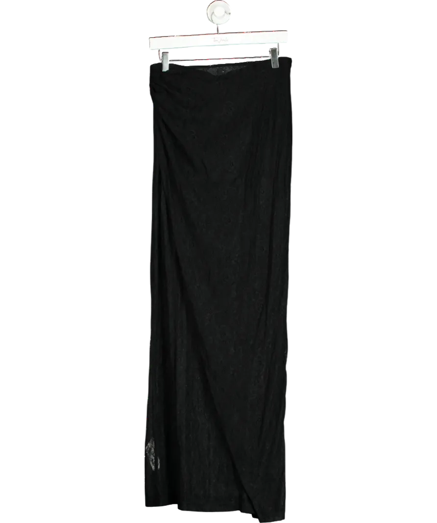 Misspap Black Lace Column Maxi Skirt UK 14