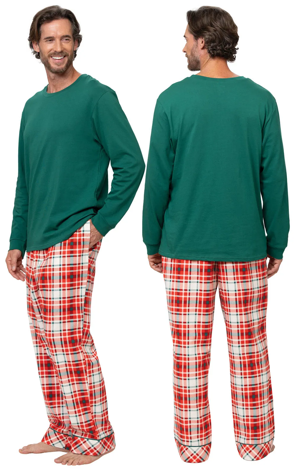 Modern Plaid Pullover Men's Pajamas
