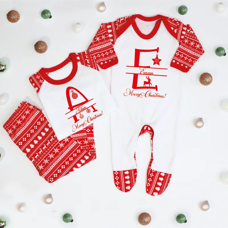 Monogrammed Matching Family Christmas Pyjamas