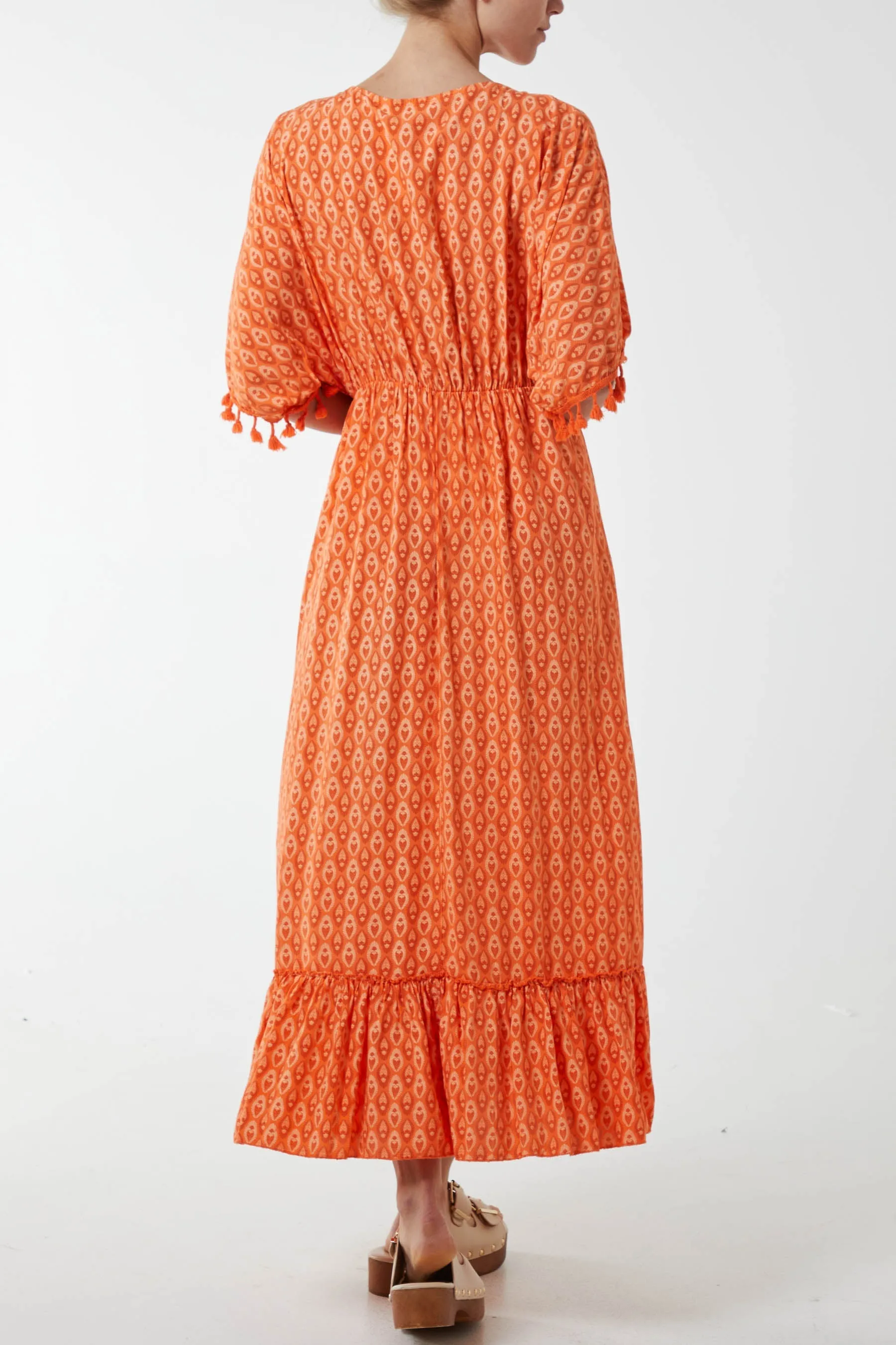 Mosaic Print Tassel Dress