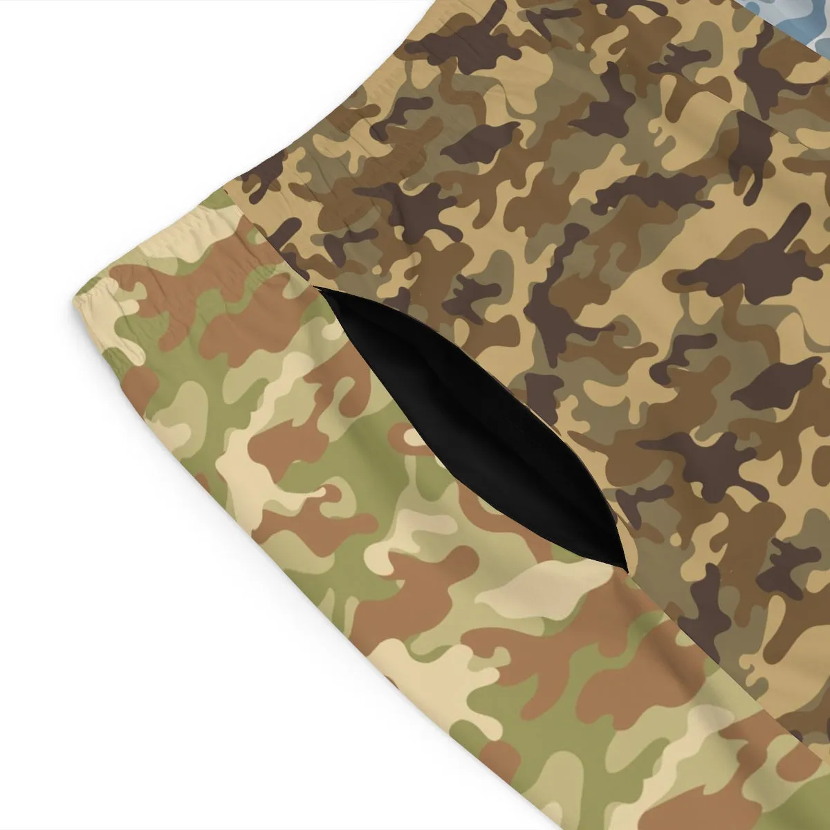 Multicolor Military Camo Board Shorts