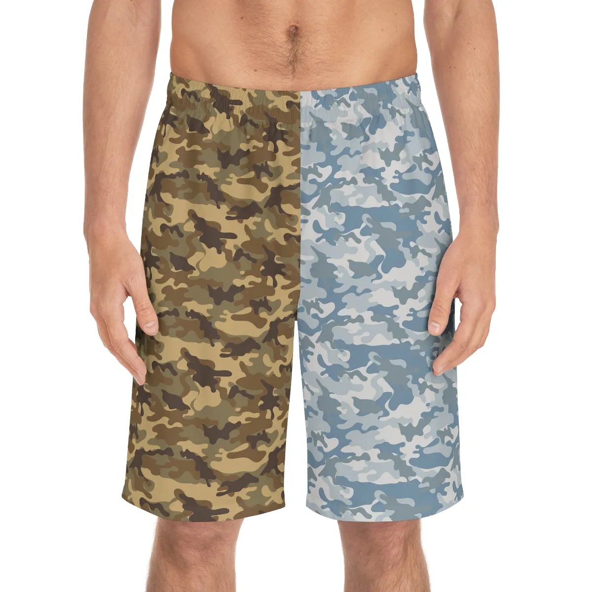 Multicolor Military Camo Board Shorts