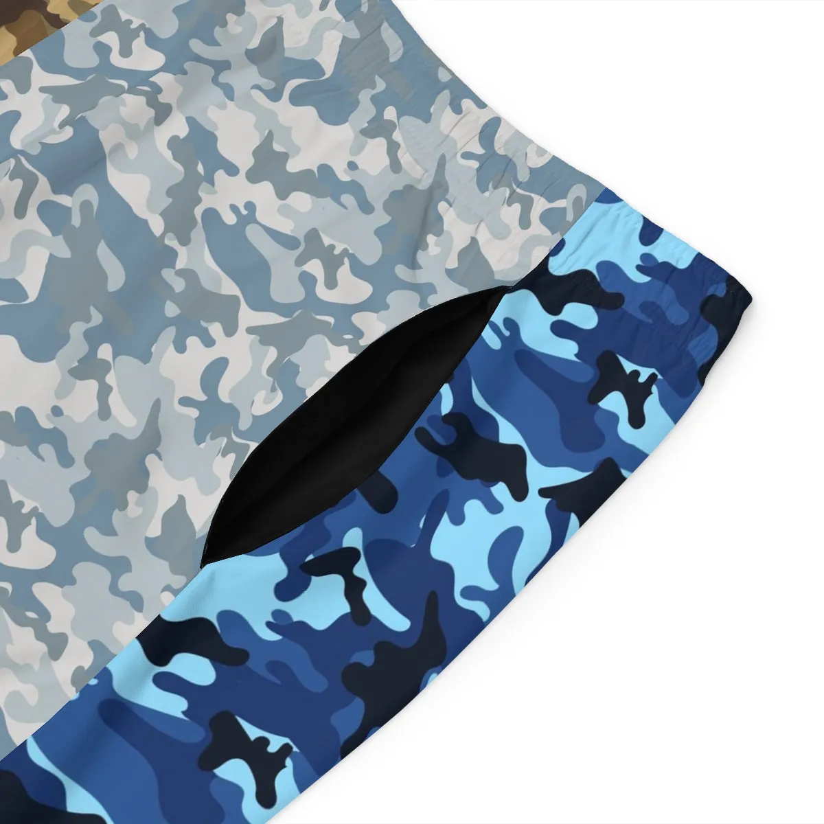 Multicolor Military Camo Board Shorts