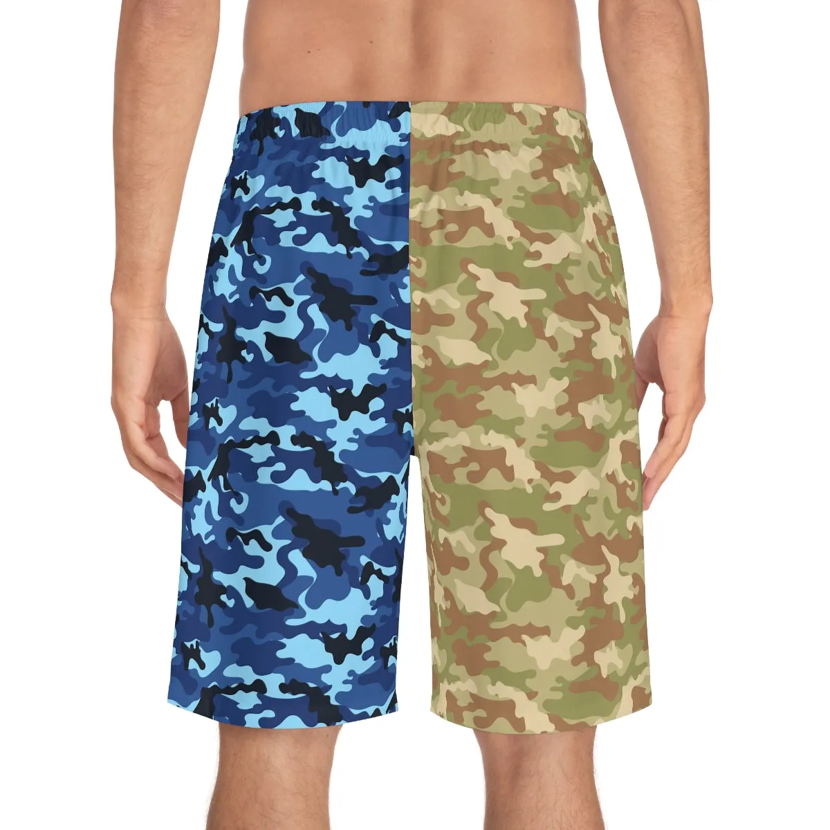 Multicolor Military Camo Board Shorts