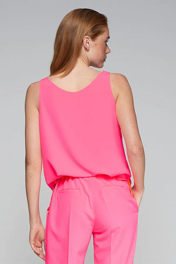 NEON PINK SLEEVELESS TOP