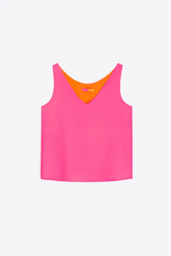 NEON PINK SLEEVELESS TOP