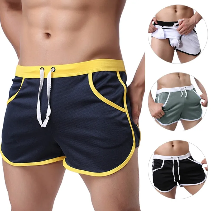 New Fashion Quick Dry Clothing Men's Casual Shorts Household Man Shorts G Pocket Straps Inside Trunks Beach Shorts