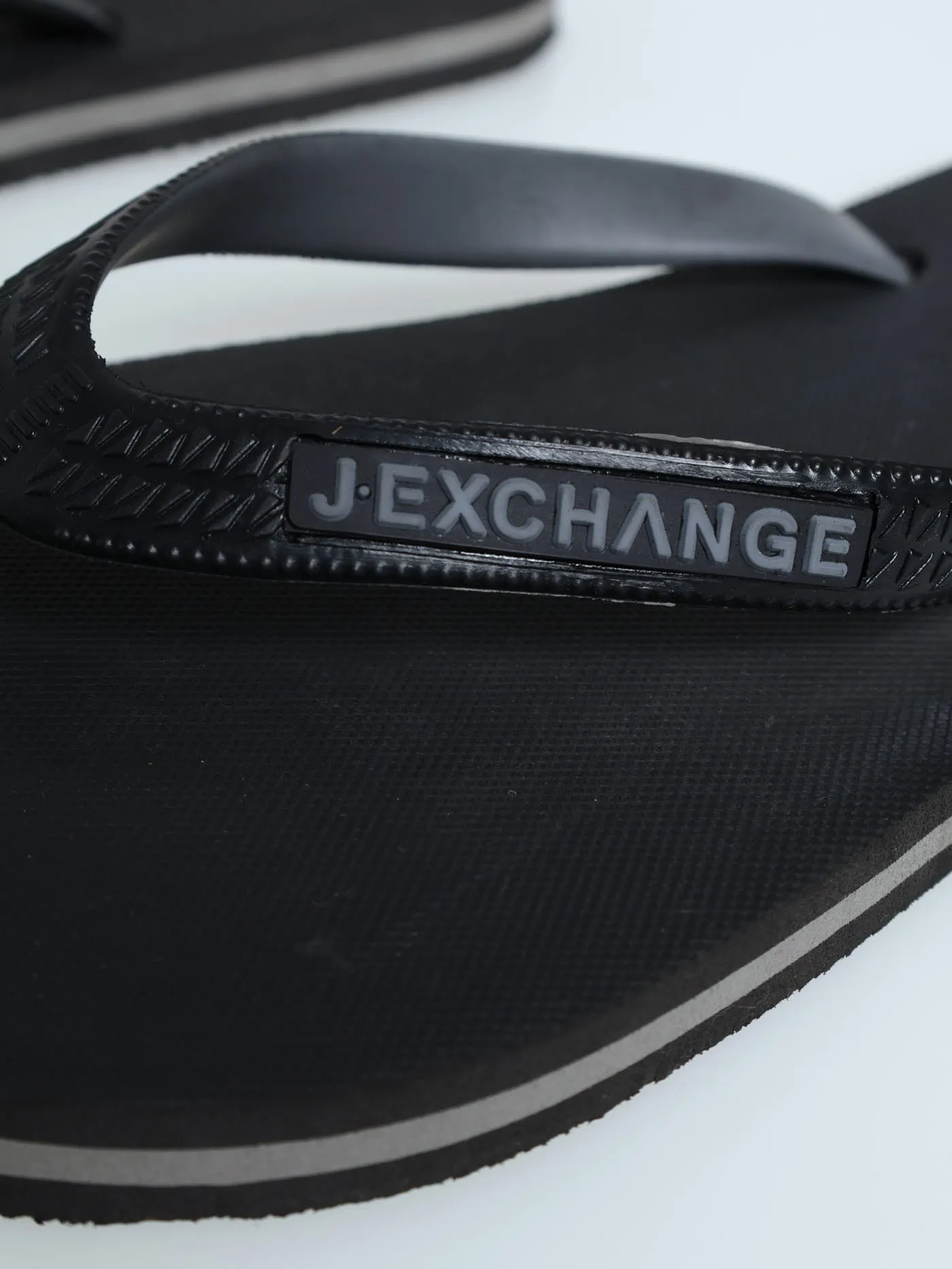 New Logo Print Rubber Flip Flop - Black/Grey