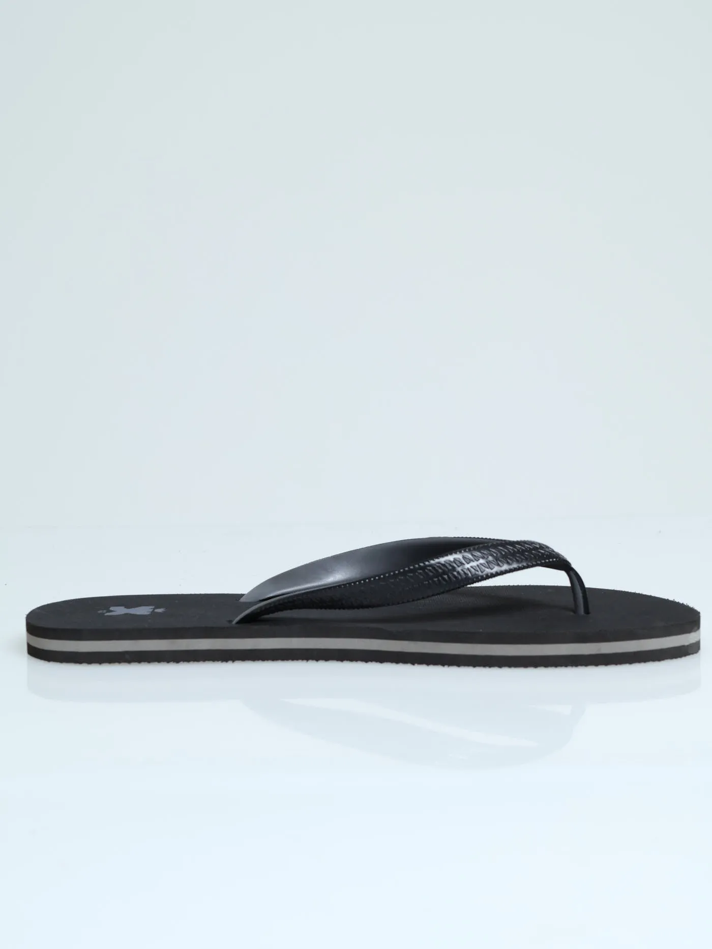 New Logo Print Rubber Flip Flop - Black/Grey