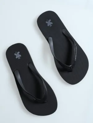 New Logo Print Rubber Flip Flop - Black/Grey