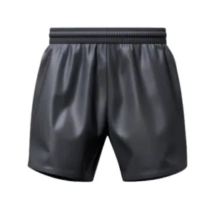 New Style Handmade Black Leather Men Short