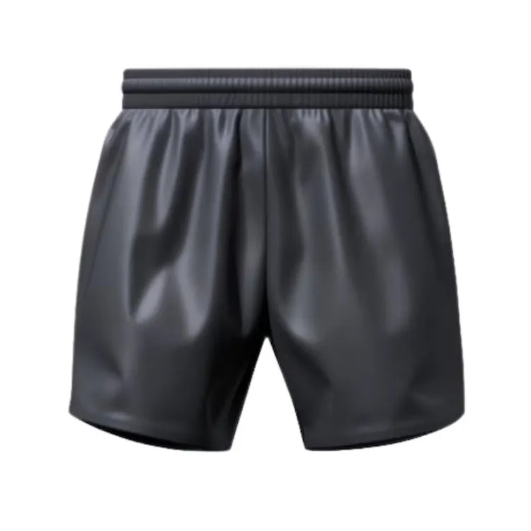 New Style Handmade Black Leather Men Short