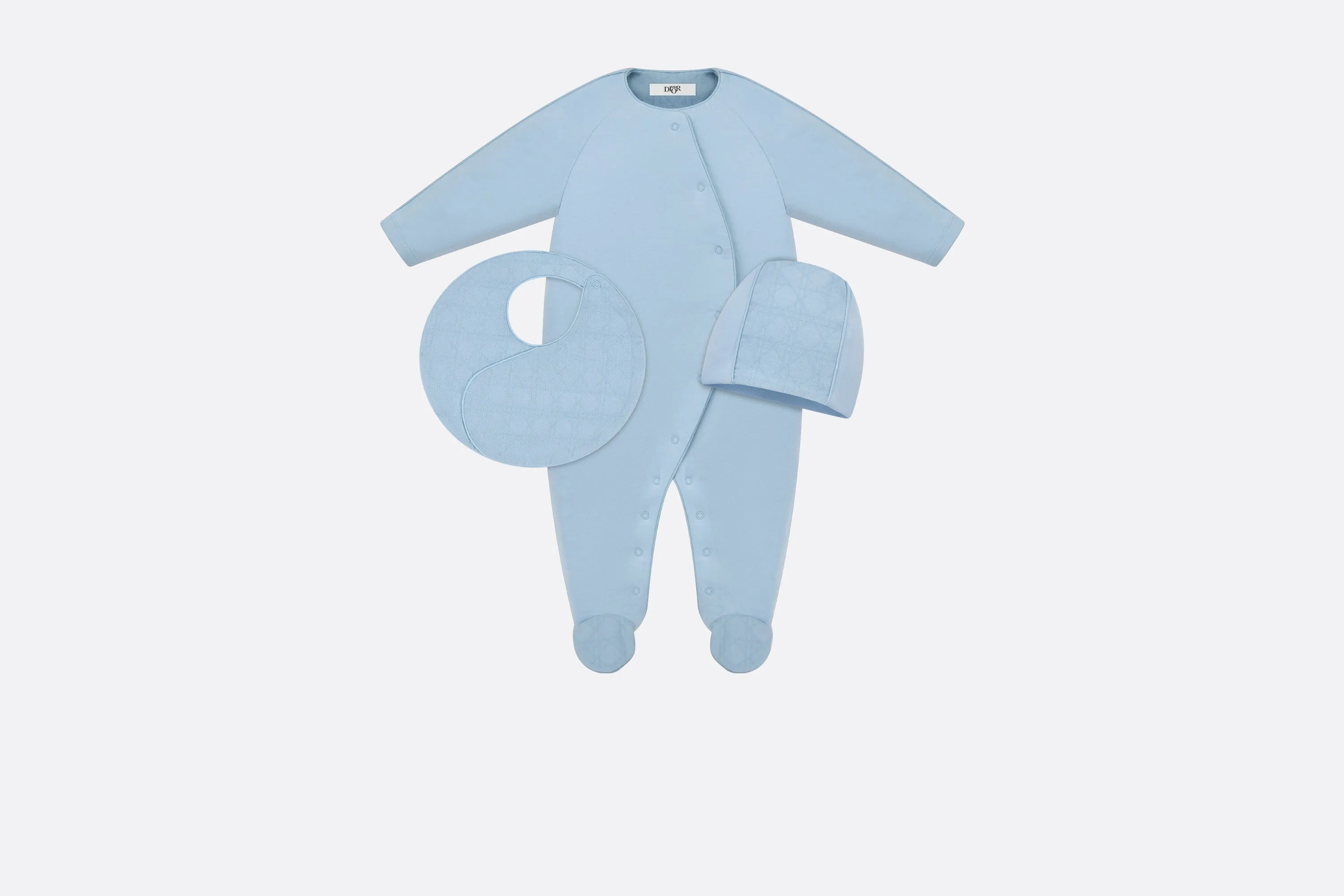 Newborn Gift Set • Sky Blue Cannage Jersey and Cotton Voile