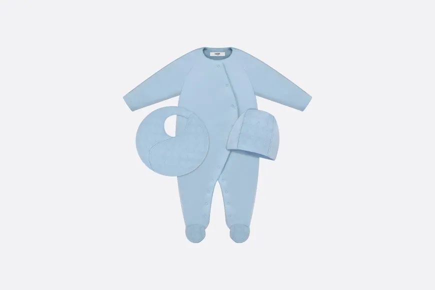Newborn Gift Set • Sky Blue Cannage Jersey and Cotton Voile