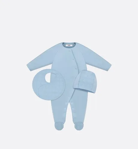 Newborn Gift Set • Sky Blue Cannage Jersey and Cotton Voile