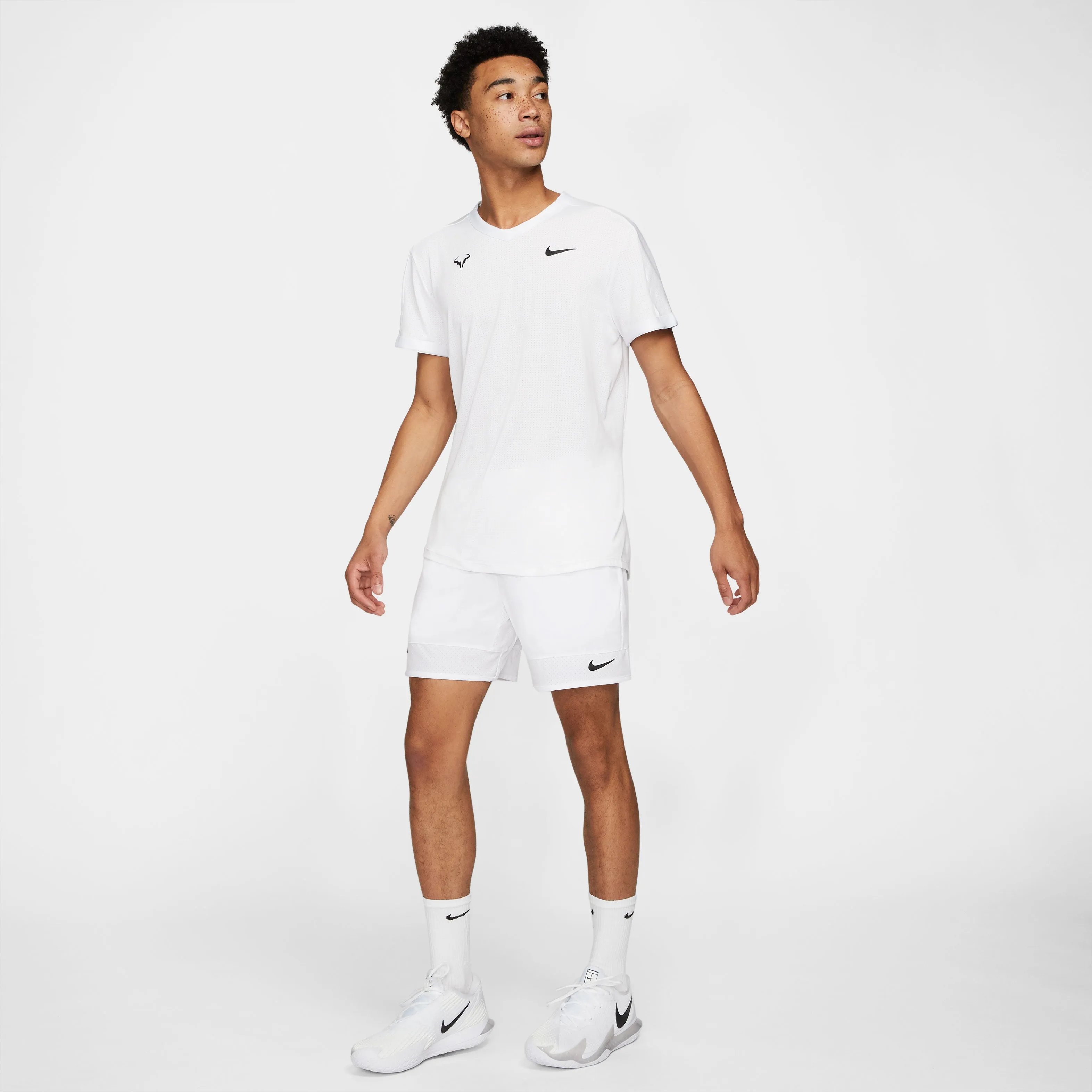 Nike Men's Dri-FIT Rafa Advantage Short 7-Inch (White/Black)