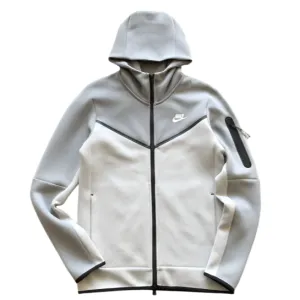 NIKE TECH FLEECE HOODIE x GREY/WHITE